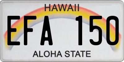 HI license plate EFA150