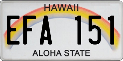 HI license plate EFA151