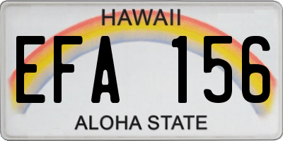 HI license plate EFA156