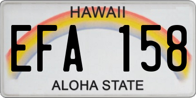 HI license plate EFA158