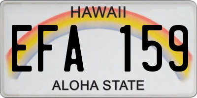 HI license plate EFA159