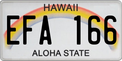 HI license plate EFA166