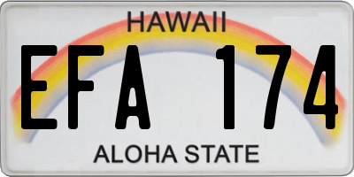 HI license plate EFA174