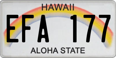 HI license plate EFA177