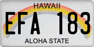 HI license plate EFA183
