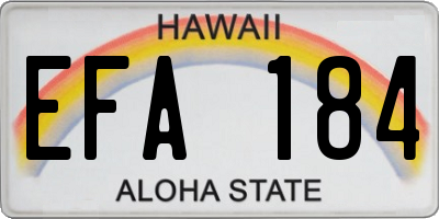 HI license plate EFA184