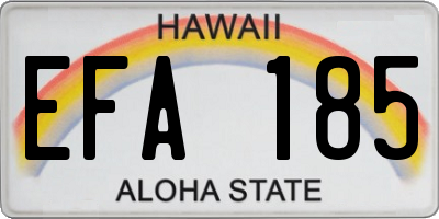 HI license plate EFA185