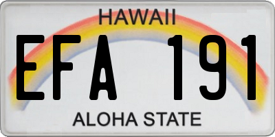 HI license plate EFA191