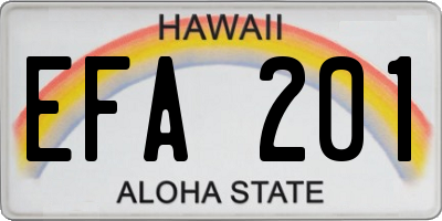 HI license plate EFA201