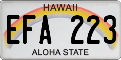 HI license plate EFA223