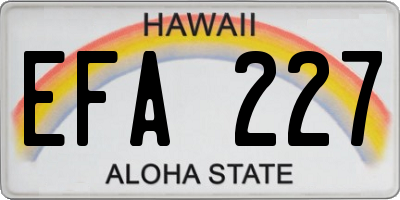 HI license plate EFA227