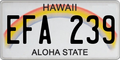 HI license plate EFA239