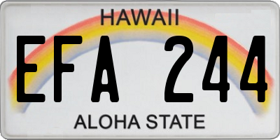 HI license plate EFA244