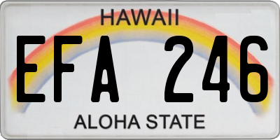 HI license plate EFA246
