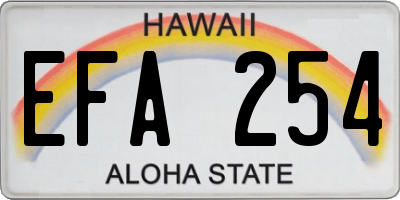 HI license plate EFA254