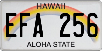HI license plate EFA256