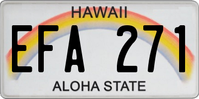 HI license plate EFA271