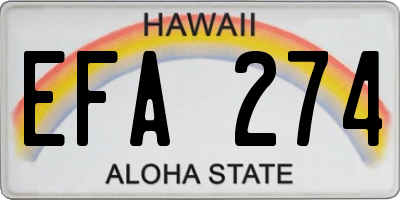 HI license plate EFA274