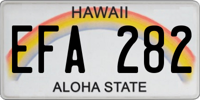 HI license plate EFA282