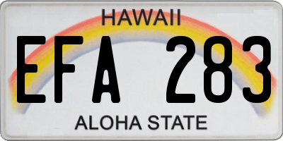 HI license plate EFA283
