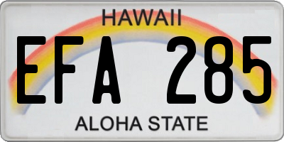 HI license plate EFA285
