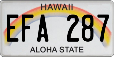 HI license plate EFA287