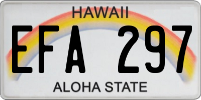 HI license plate EFA297