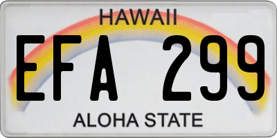 HI license plate EFA299