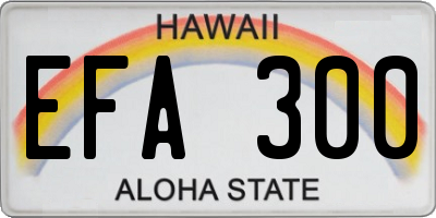 HI license plate EFA300