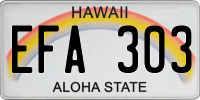 HI license plate EFA303