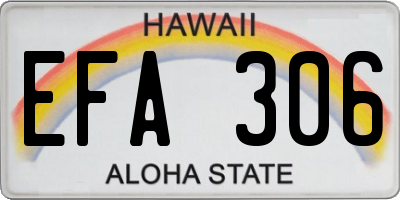 HI license plate EFA306