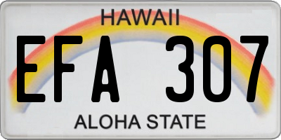 HI license plate EFA307