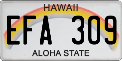 HI license plate EFA309