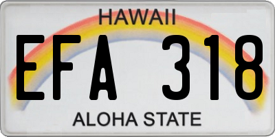 HI license plate EFA318