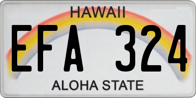 HI license plate EFA324