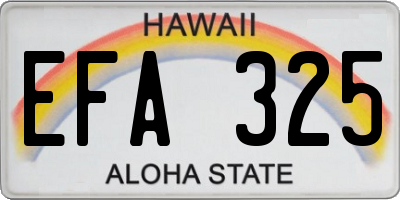 HI license plate EFA325