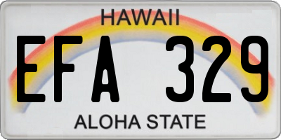 HI license plate EFA329