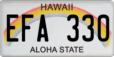 HI license plate EFA330