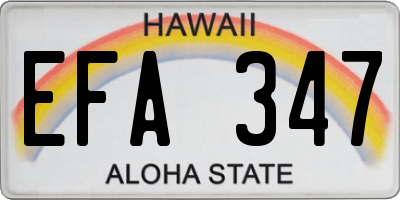HI license plate EFA347