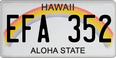 HI license plate EFA352