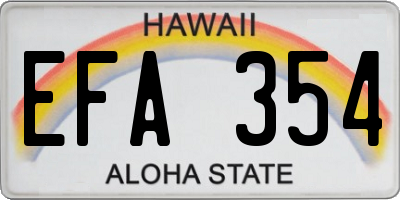 HI license plate EFA354