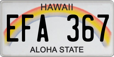 HI license plate EFA367