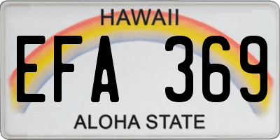 HI license plate EFA369