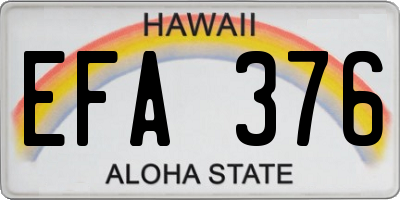 HI license plate EFA376