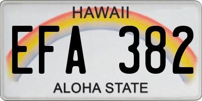 HI license plate EFA382