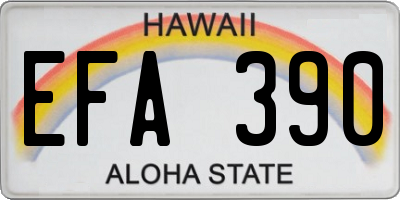 HI license plate EFA390