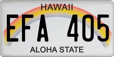 HI license plate EFA405