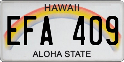HI license plate EFA409