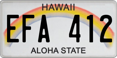 HI license plate EFA412