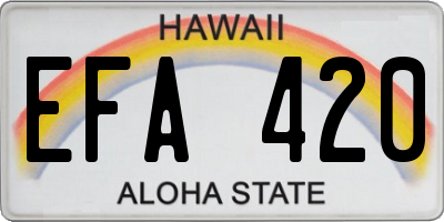 HI license plate EFA420